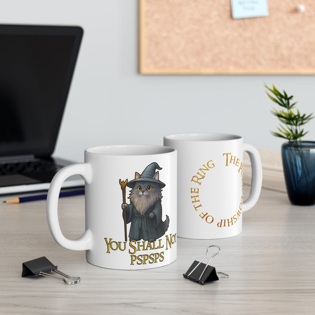 "You Shall Not Pspsps" Gandalf Cat Mug