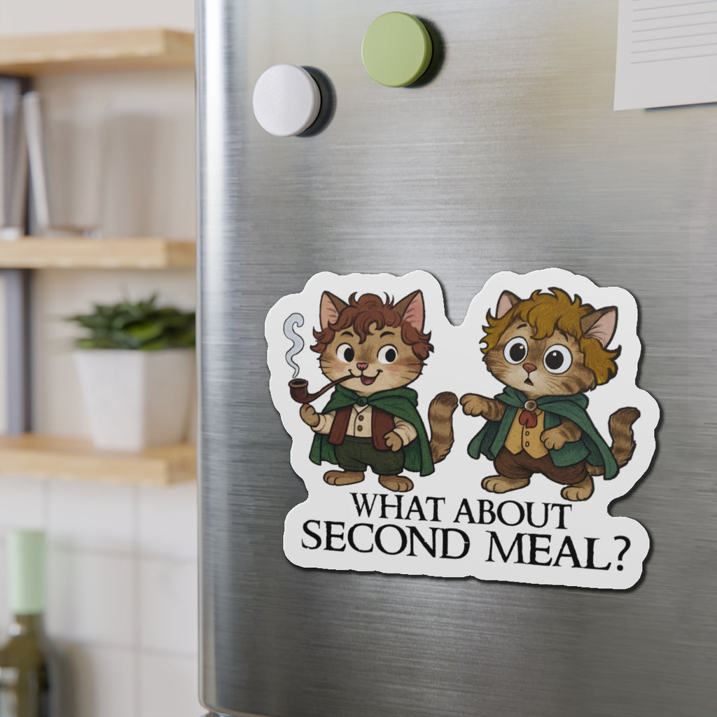 "What About a Second Meal" Merry and Pippin Cat Magnet