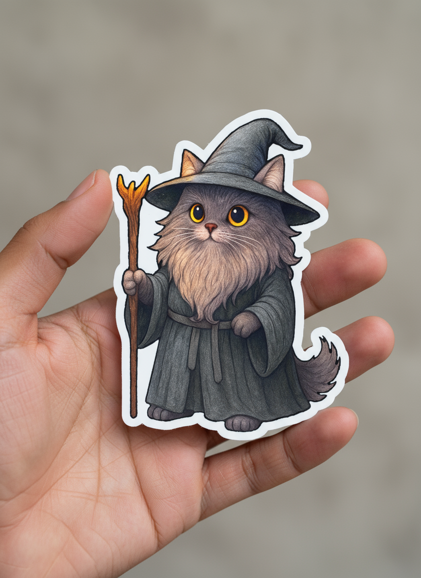 Gandalf Cat Sticker