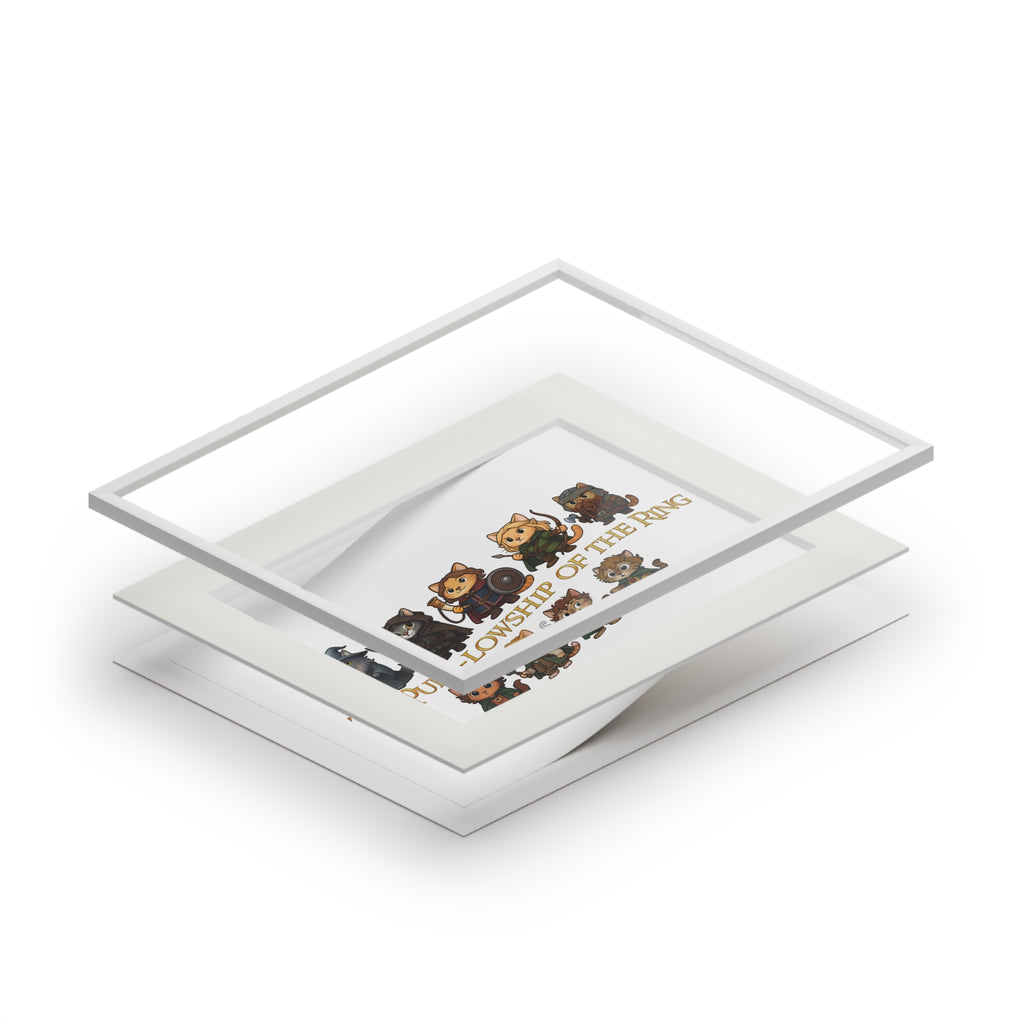 Cat Fellowship of the Ring Fine Art Print (Passepartout Paper Frame)
