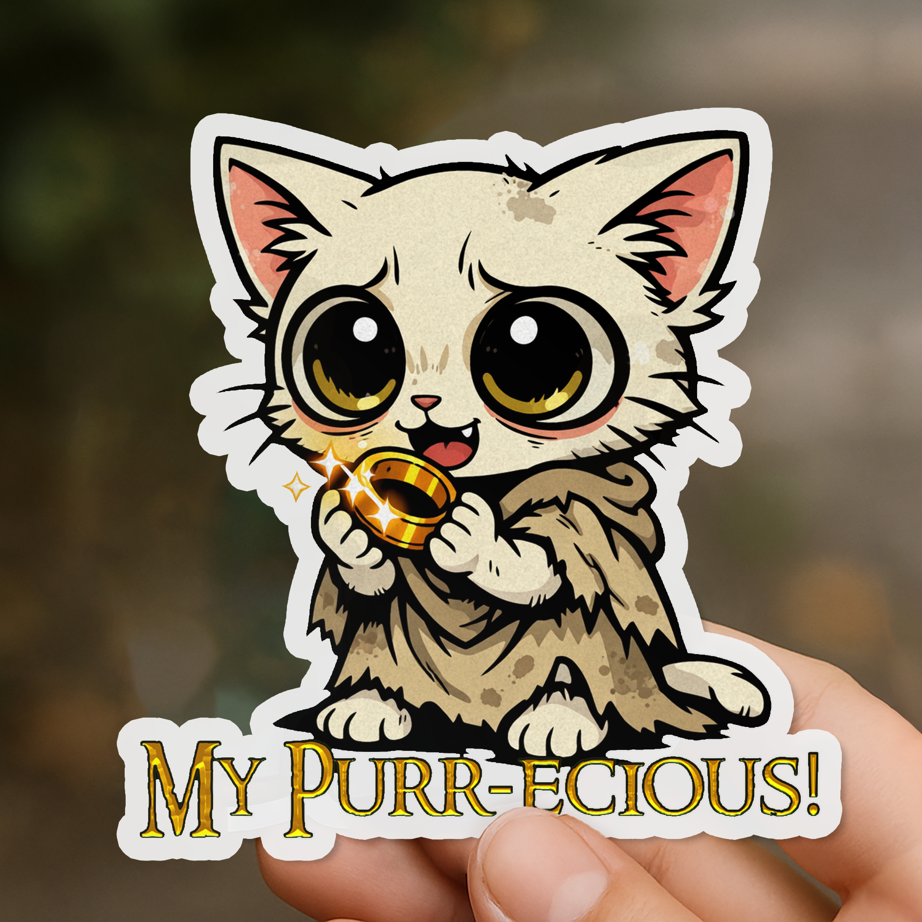 Cat Fellowship of The Ring Sticker Set (9 Vinyl Decals)
